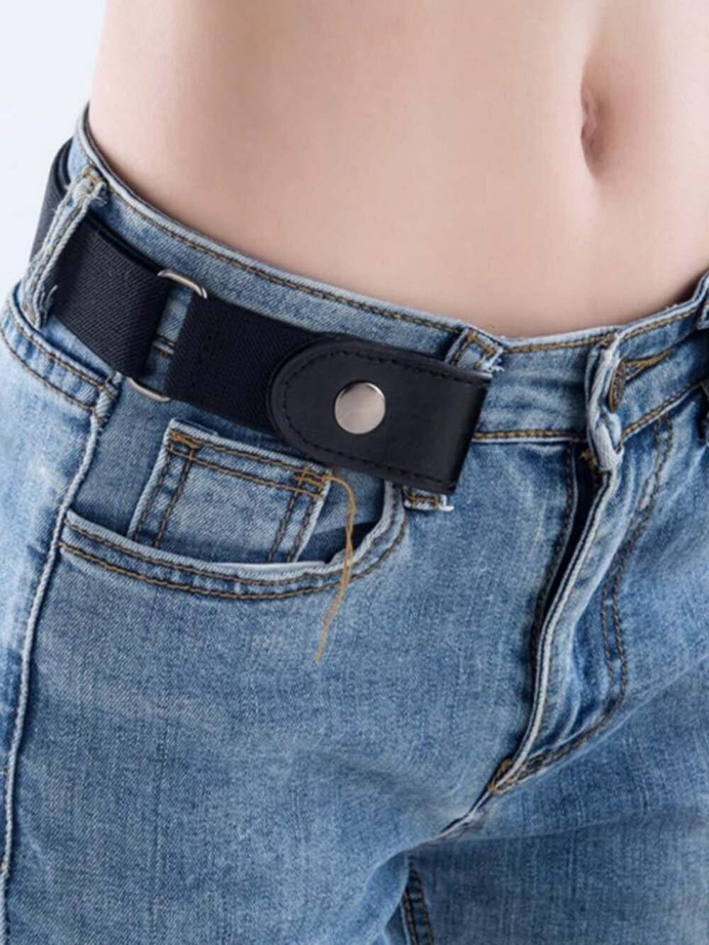 Men Women Buckle-free Elastic Invisible Waist Belt for Jeans No Bulge Hassle - Picture 5 of 5